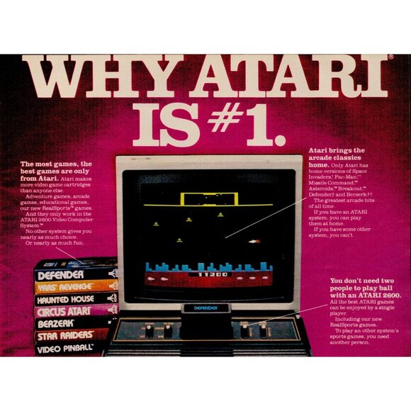1982 Atari 2600 home video game console Vintage Print Ad (L16) - Picture 2 of 3